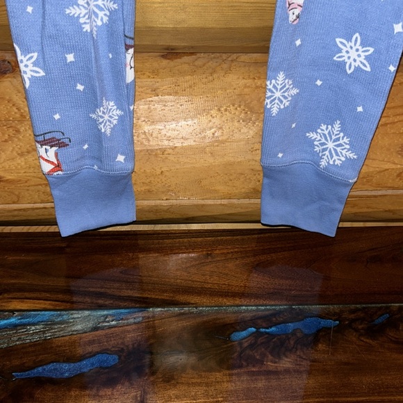 Old Navy GUC Light Blue Snowflake/Polar Bear Fitted Thermal Pajama Leggings Sz S - Picture 4 of 5